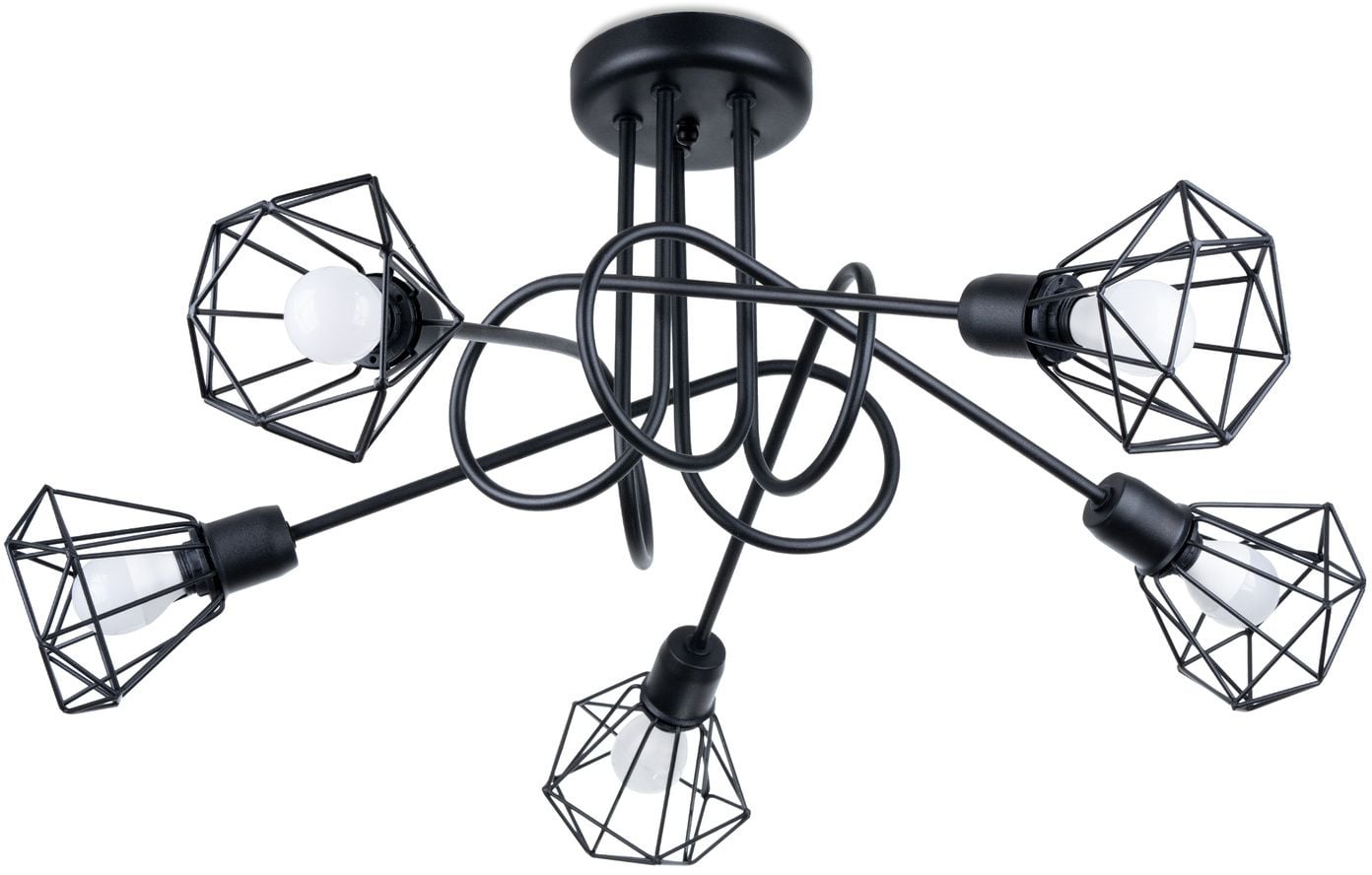 Sollux Lighting Artemis lampă de tavan 5x40 W negru SL.1110