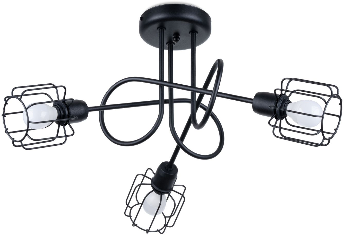 Sollux Lighting Beluci lampă de tavan 3x40 W negru SL.1118