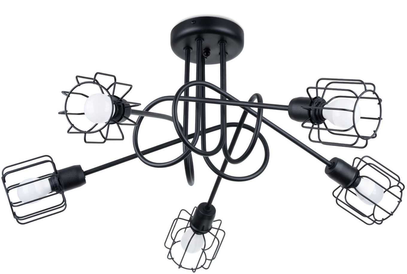 Sollux Lighting Beluci lampă de tavan 5x12 W negru SL.1119