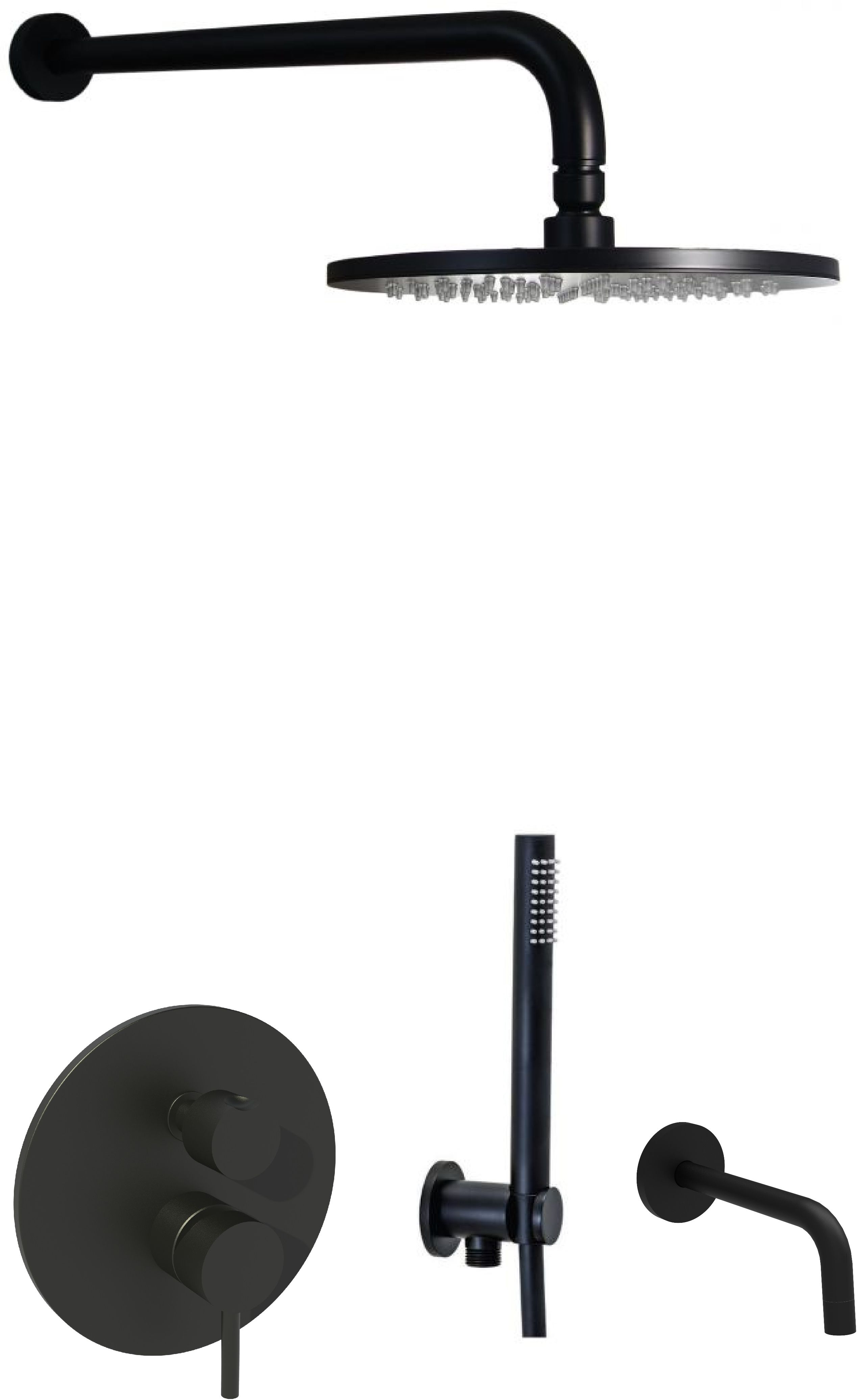 Paffoni Light set cadă și duș ascuns negru LIG019ZSCW3A.NO