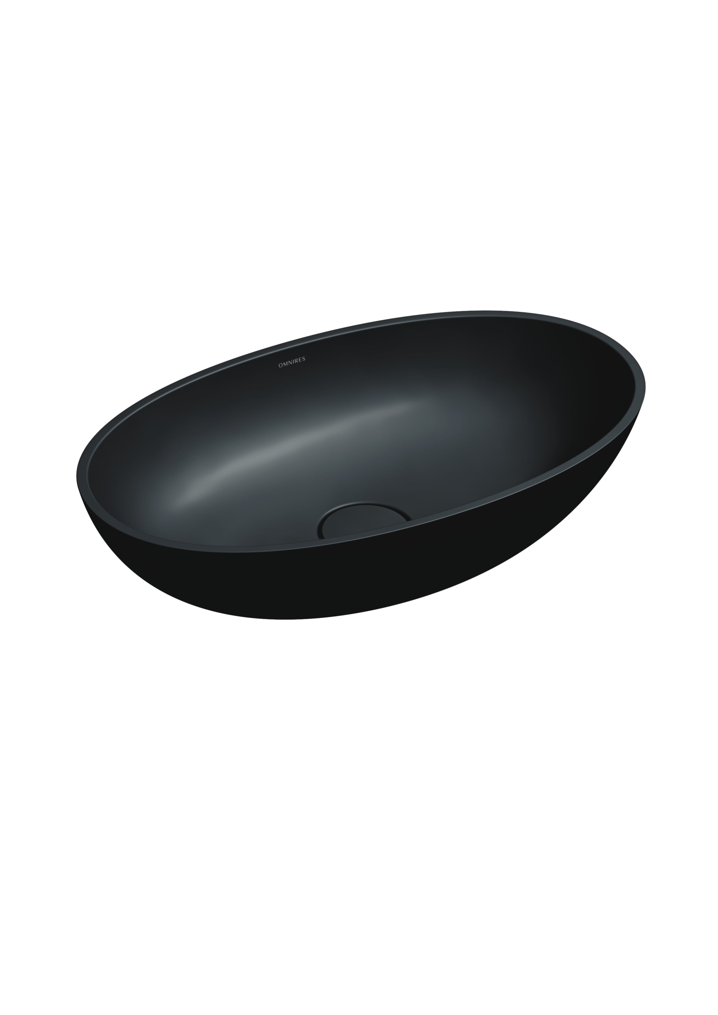 Omnires Shell M+ lavoar 60x35 cm ovale de blat negru SHELLUNBLV