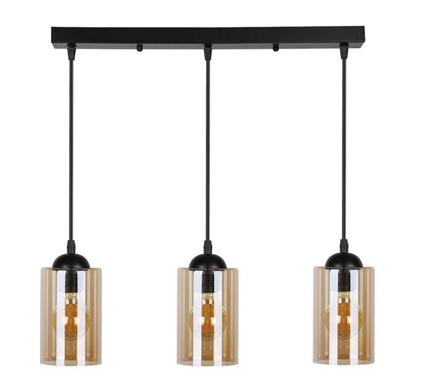 Candellux Bistro lampă suspendată 3x40 W negru-chihlimbar 33-00545