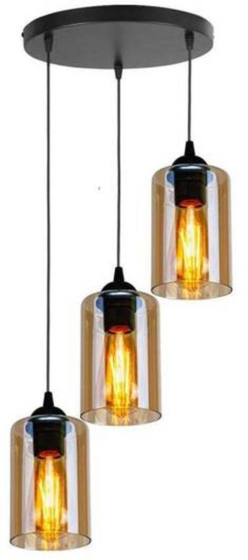 Candellux Bistro lampă suspendată 3x40 W negru-chihlimbar 33-00576