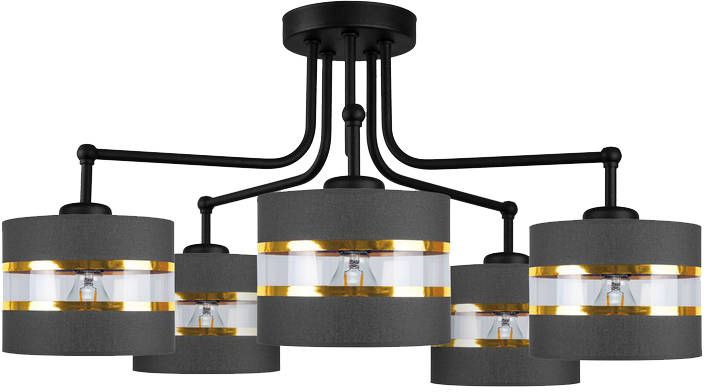 Candellux Andy lampă de tavan 5x40 W negru-auriu 35-06158