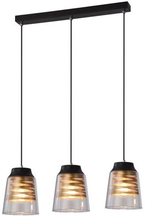 Candellux Fresno lampă suspendată 3x40 W negru-transparent-auriu 33-78094