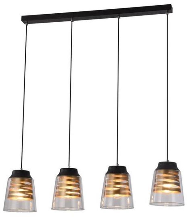 Candellux Fresno lampă suspendată 4x40 W negru-transparent-auriu 34-78124