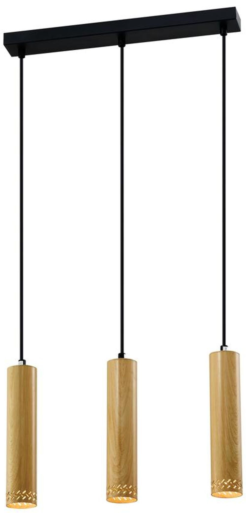 Candellux Tubo lampă suspendată 3x25 W negru-lemn 33-79138