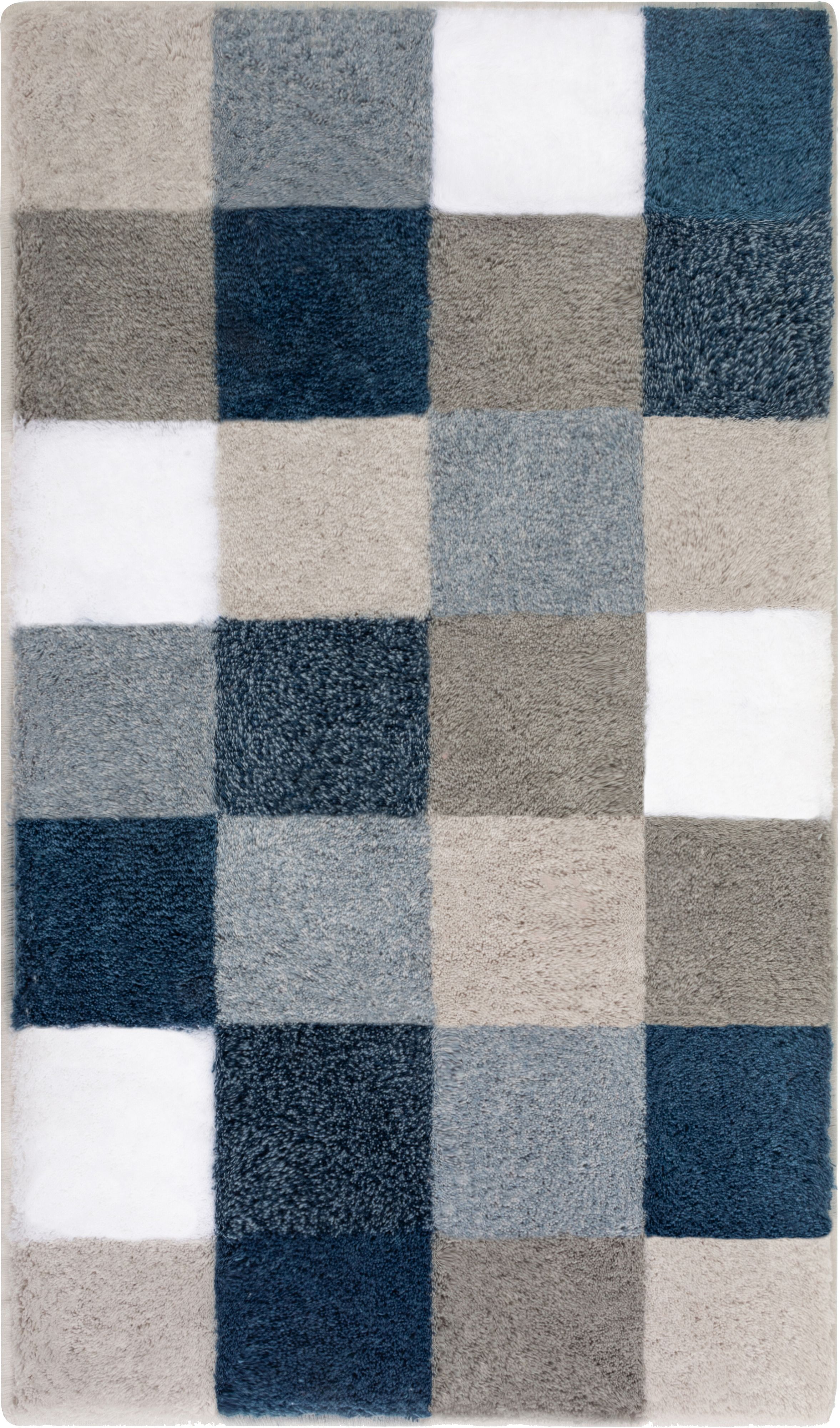 Kleine Wolke Caro covor de baie 105x60 cm dreptunghiular alb-gri-bej-maro-negru-mix culori 5426783382