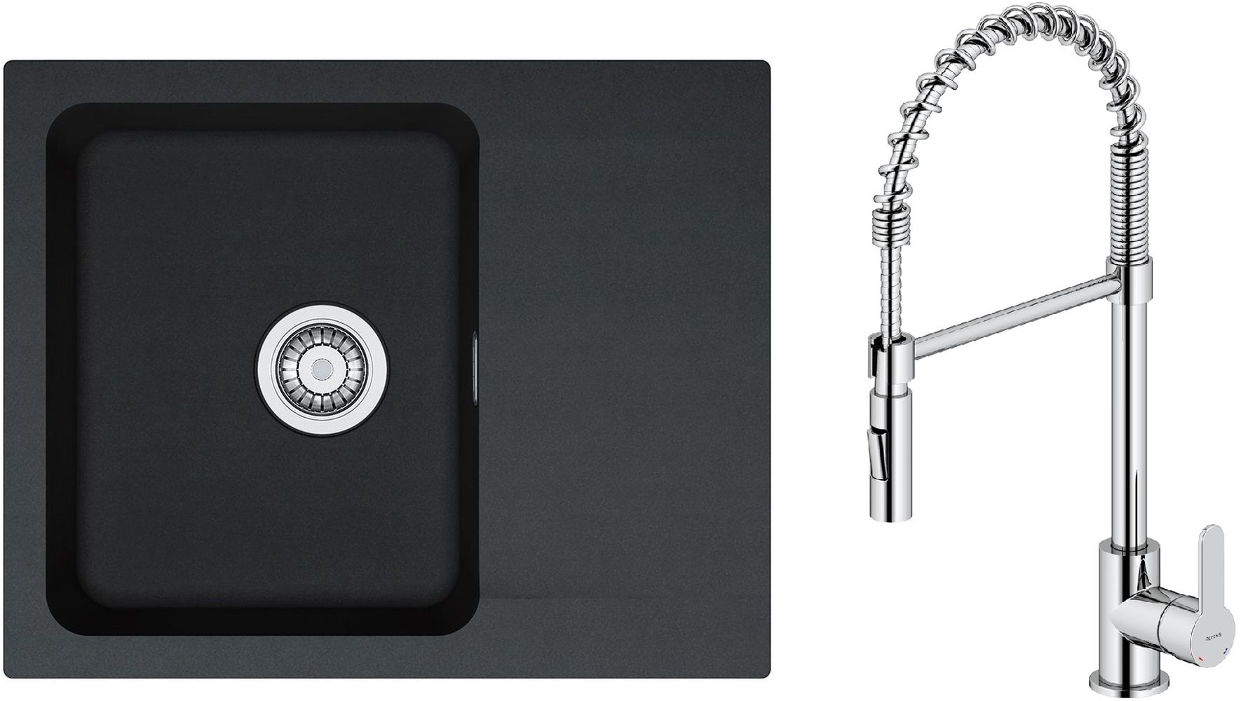 Set baterie bucătărie Oltens Duf 35203100, chiuvetă tectonite Franke Orion 114.0286.441