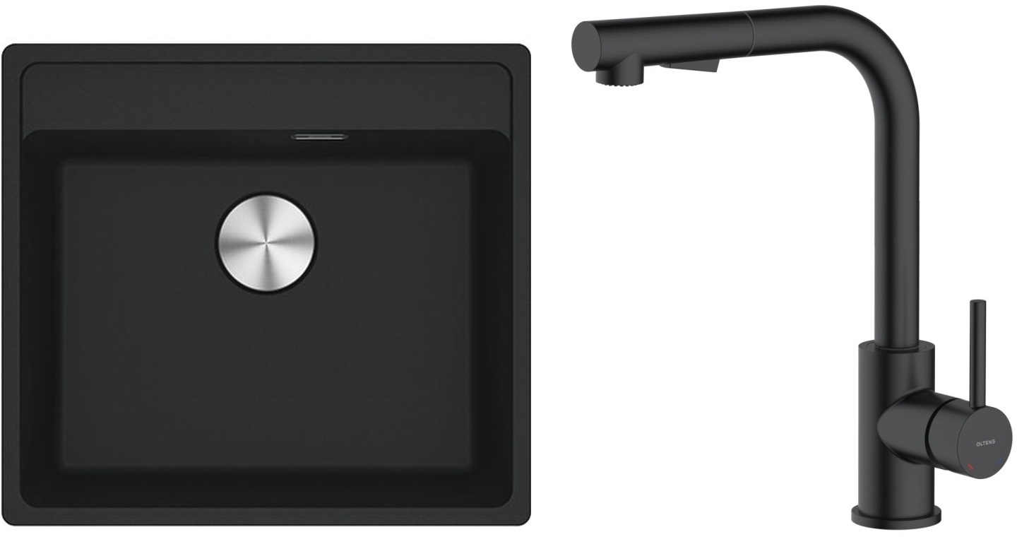 Set chiuvetă din granit Franke Maris 114.0661.761, baterie bucătărie Oltens Myvat 35205300