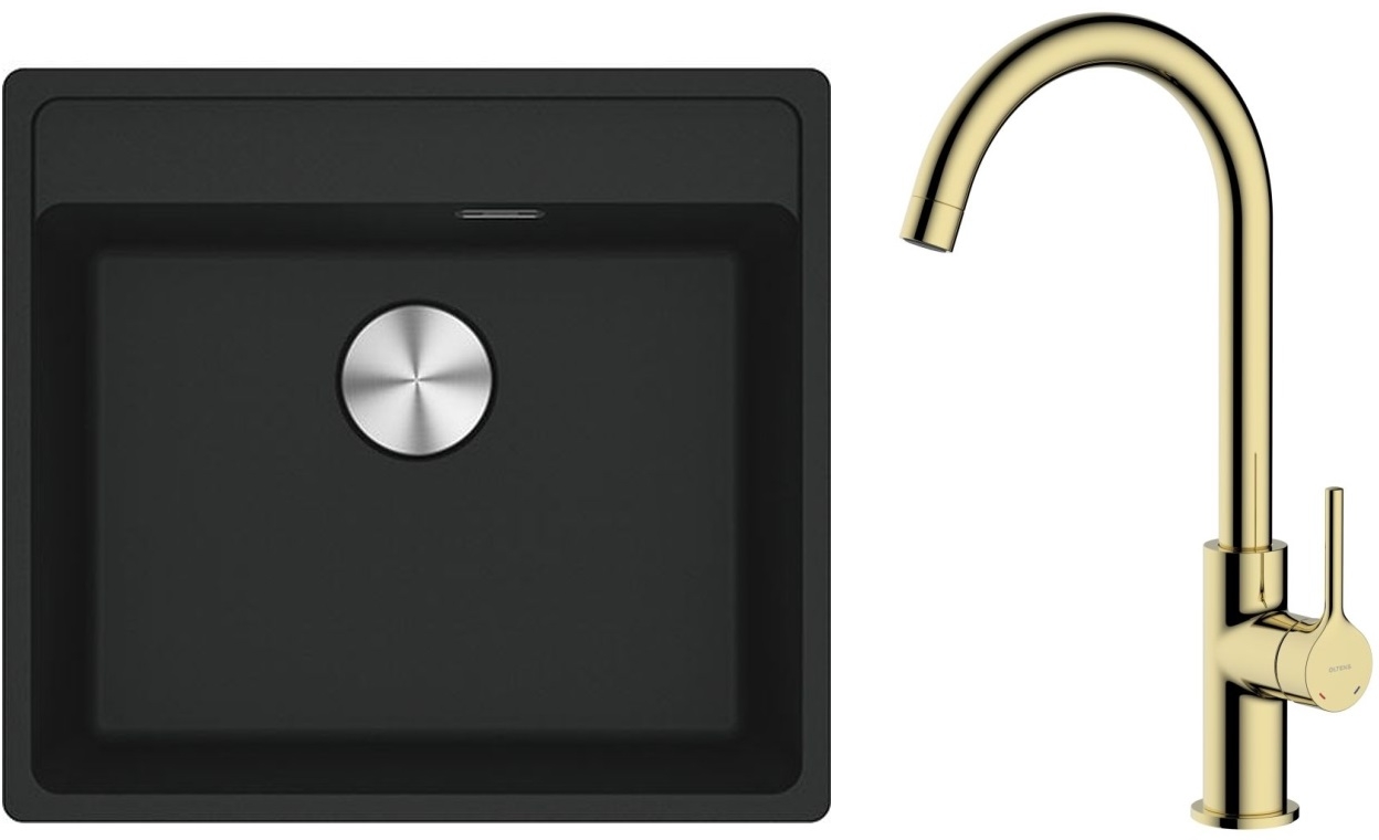 Set chiuvetă din granit Franke Maris 114.0661.761, baterie bucătărie Oltens Skafta 35206800