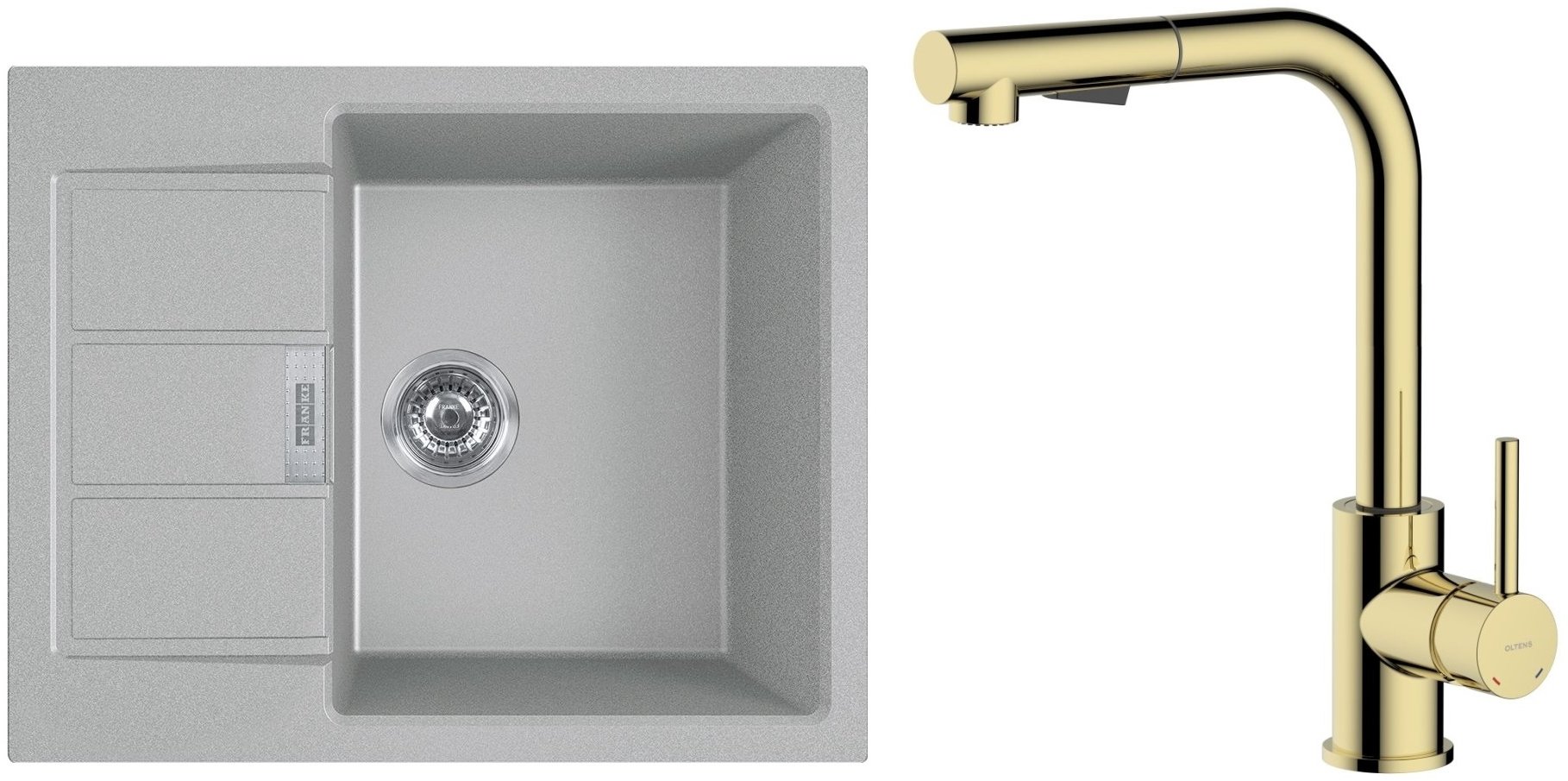 Set baterie bucătărie Oltens Myvat 35205800, chiuvetă tectonite Franke Sirius 2.0 143.0618.668