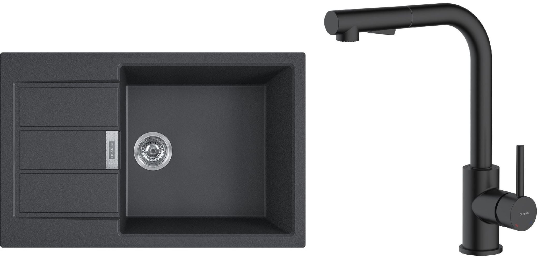 Set baterie bucătărie Oltens Myvat 35205300, chiuvetă tectonite Franke Sirius 2.0 143.0618.577