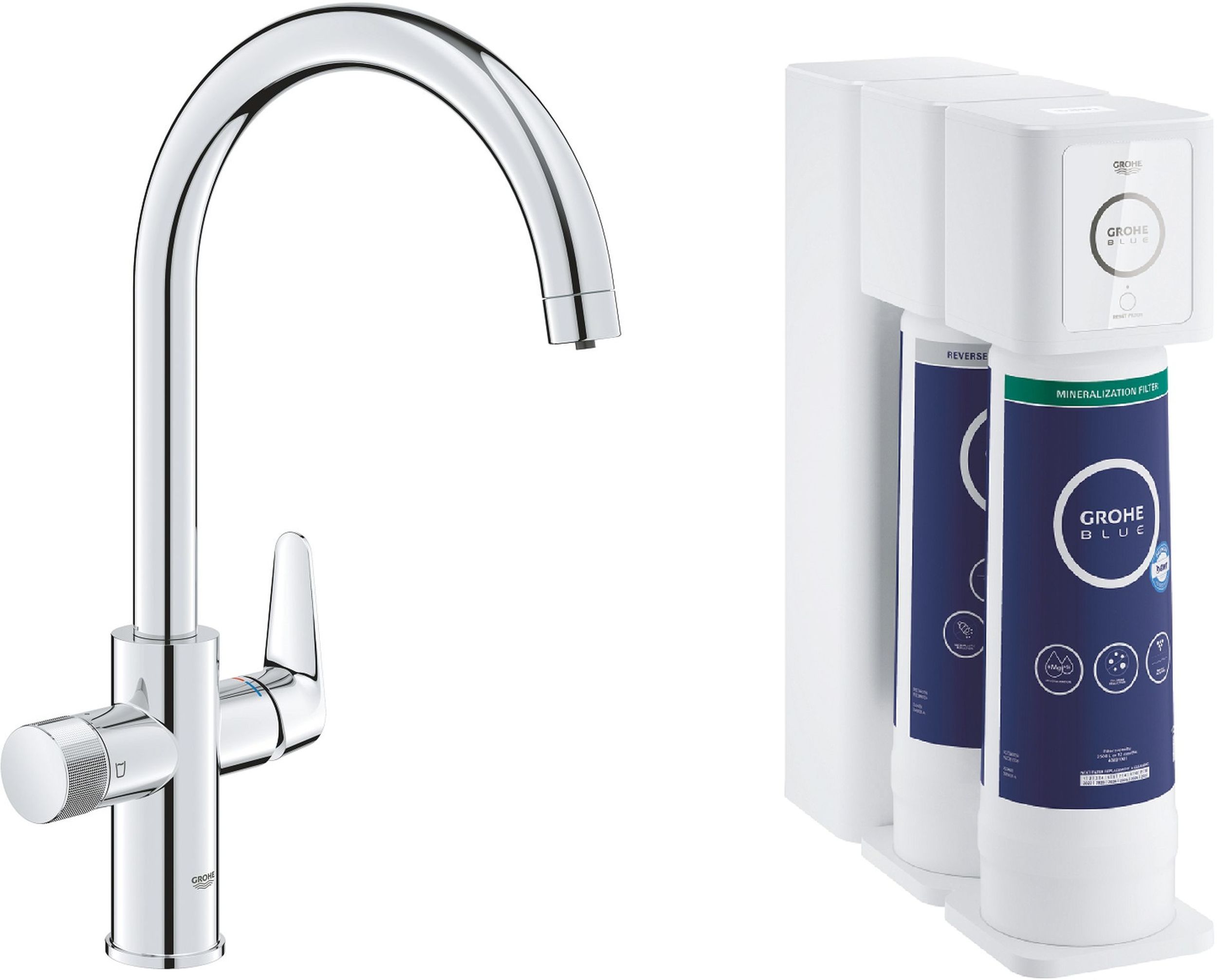 Set set de pornire Grohe Blue 40878000, baterie pentru filtru apă Grohe Blue 30592000