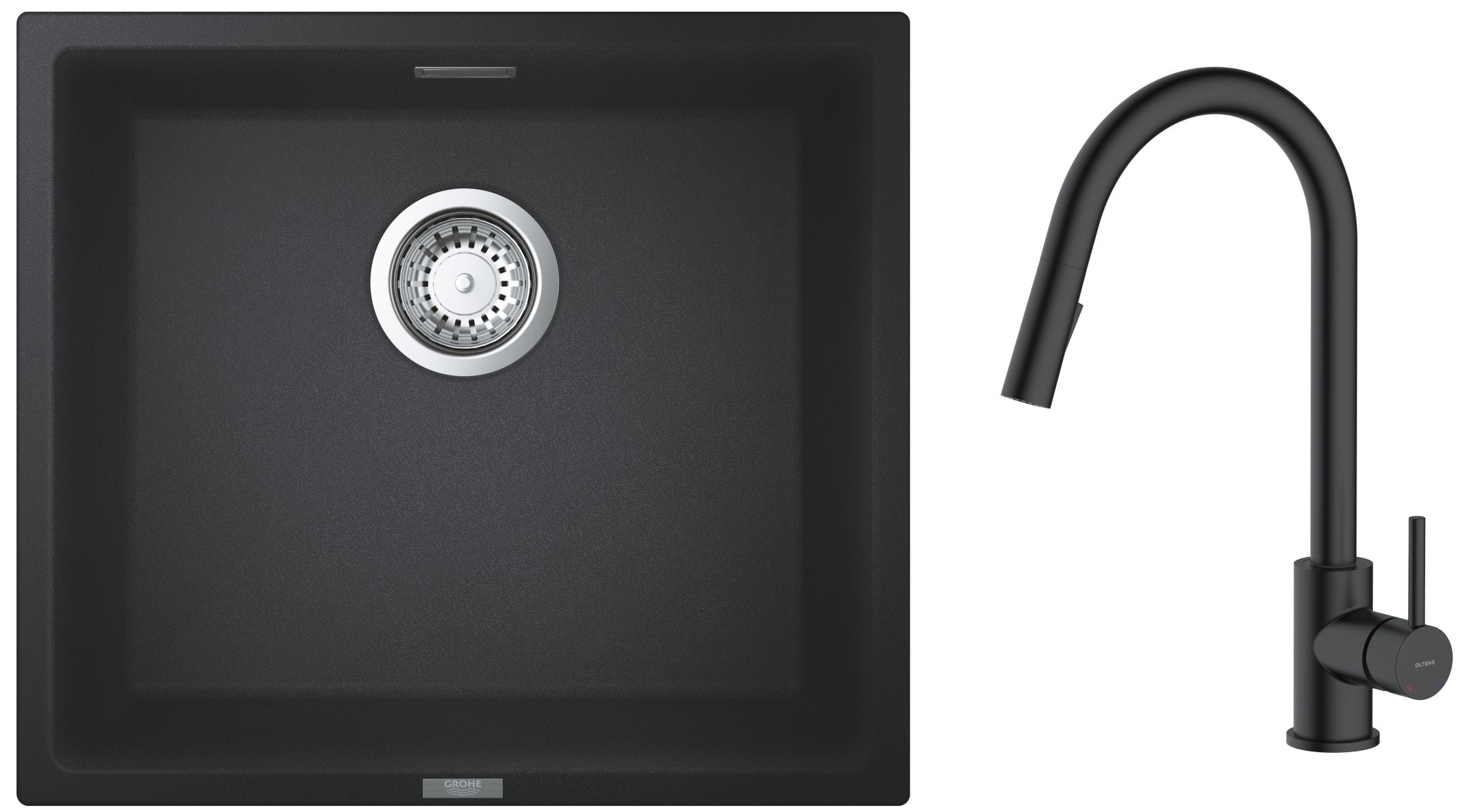 Set chiuvetă din granit Grohe K700 31653AP0, baterie bucătărie Oltens Litla 35204300