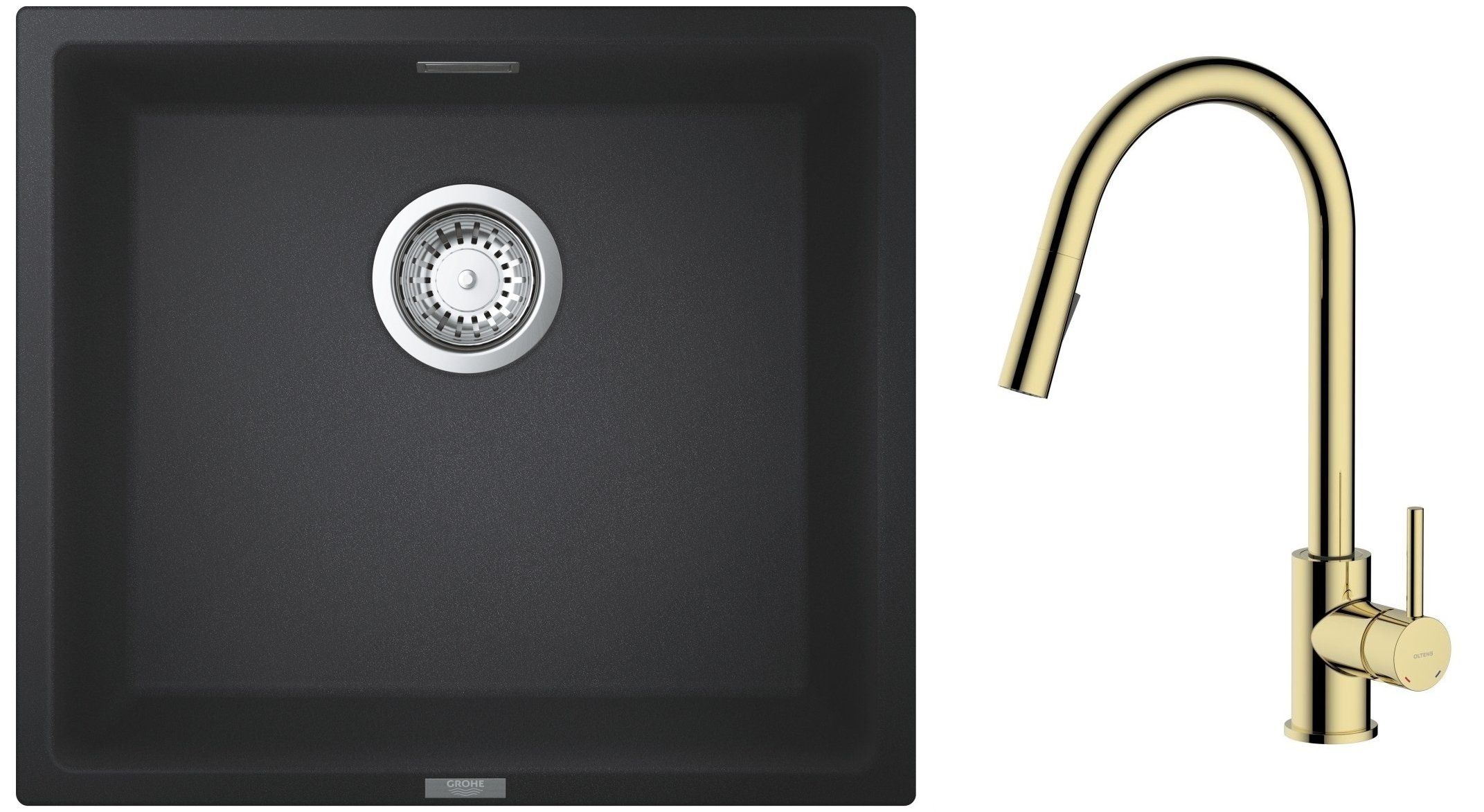Set chiuvetă din granit Grohe K700 31653AP0, baterie bucătărie Oltens Litla 35204800