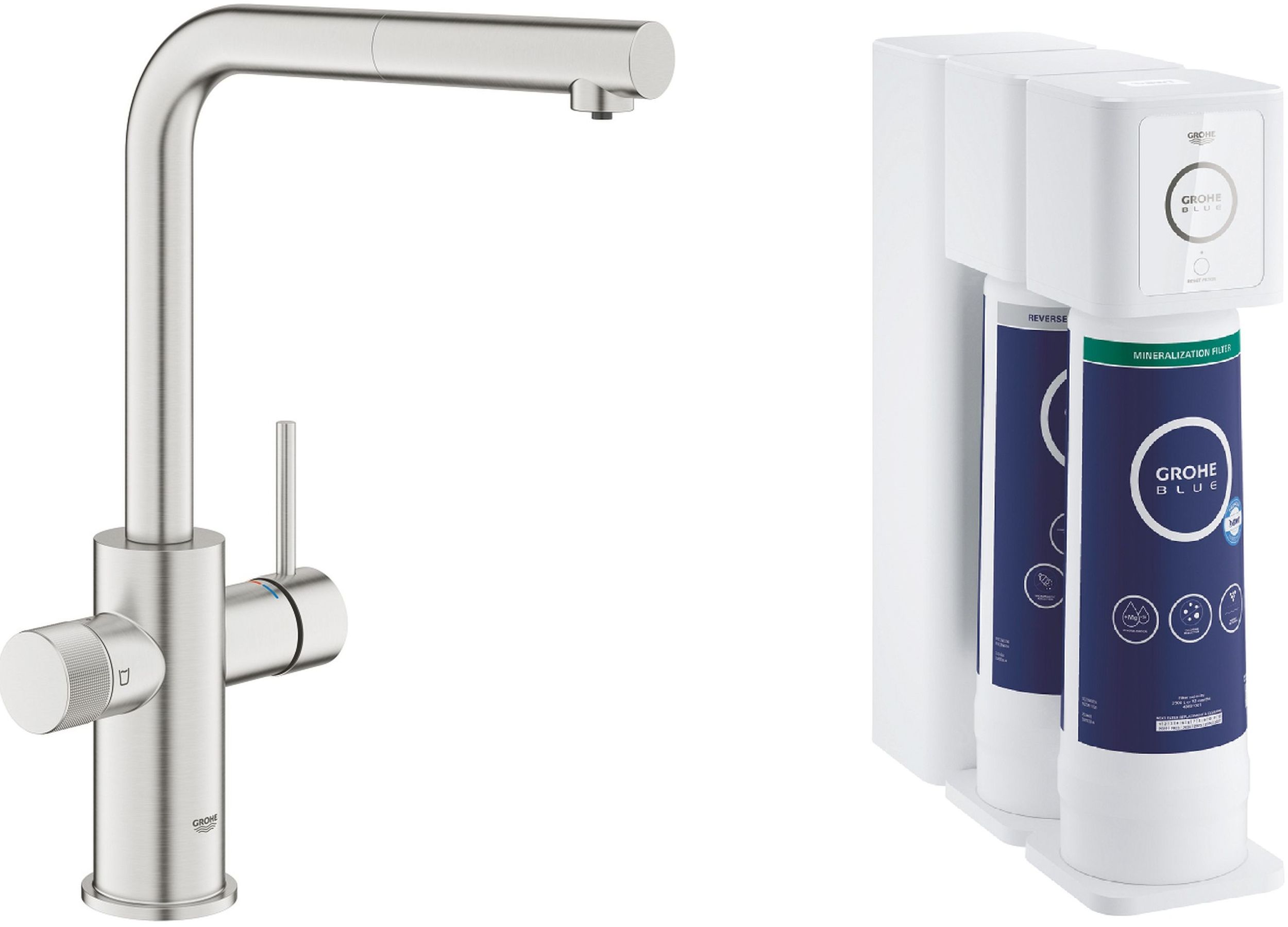 Set set de pornire Grohe Blue 40878000, baterie pentru filtru apă Grohe Blue 30601DC0