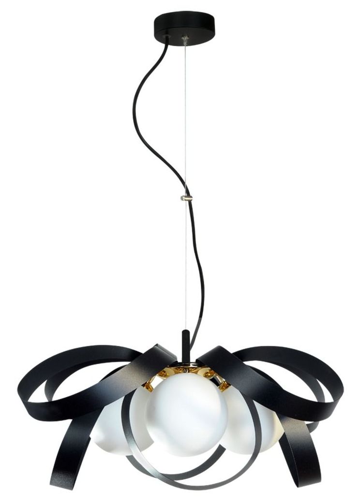 Zuma Line Nela lampă suspendată 4x40 W alb-negru-auriu 1139