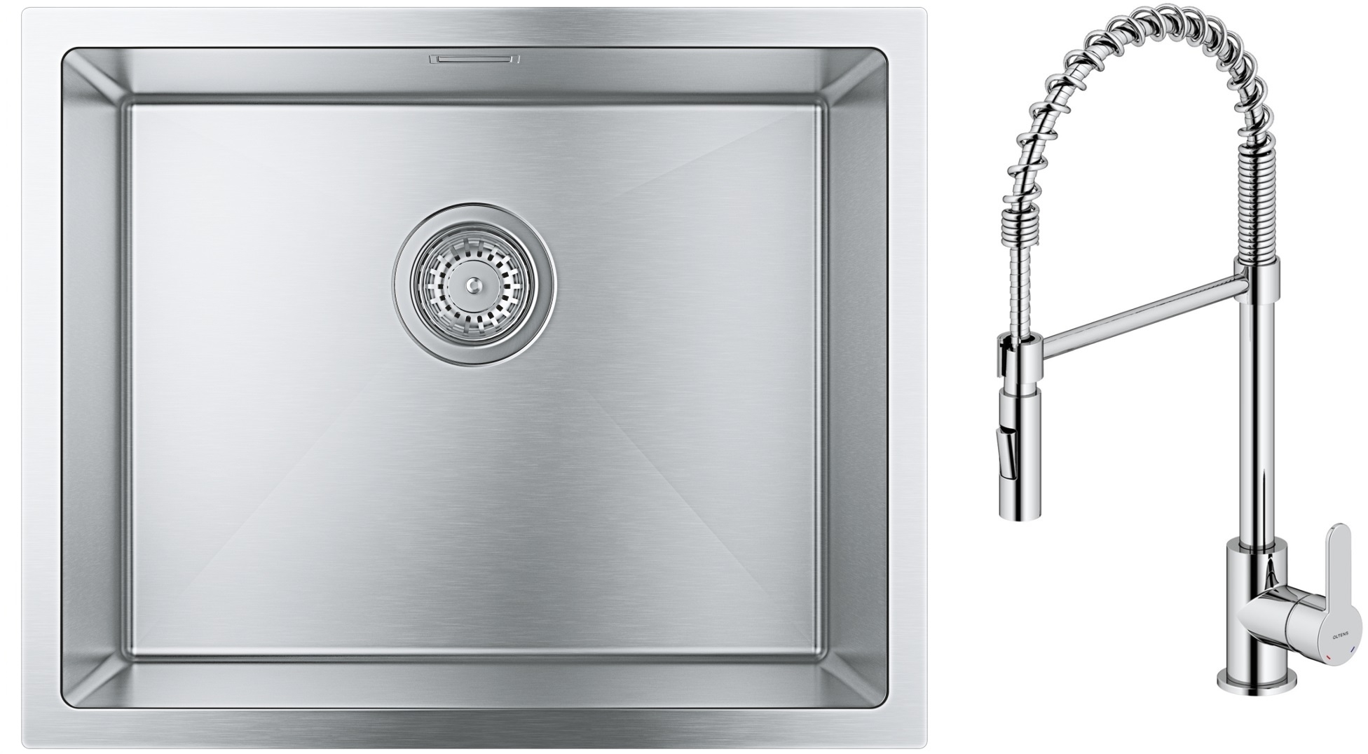 Set chiuveta din otel Grohe K700 31726SD0, baterie bucătărie Oltens Duf 35203100