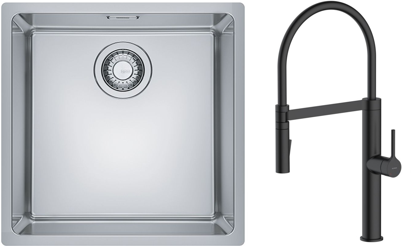 Set chiuveta din otel Franke Maris 122.0543.995, baterie bucătărie Oltens Borga 35207300