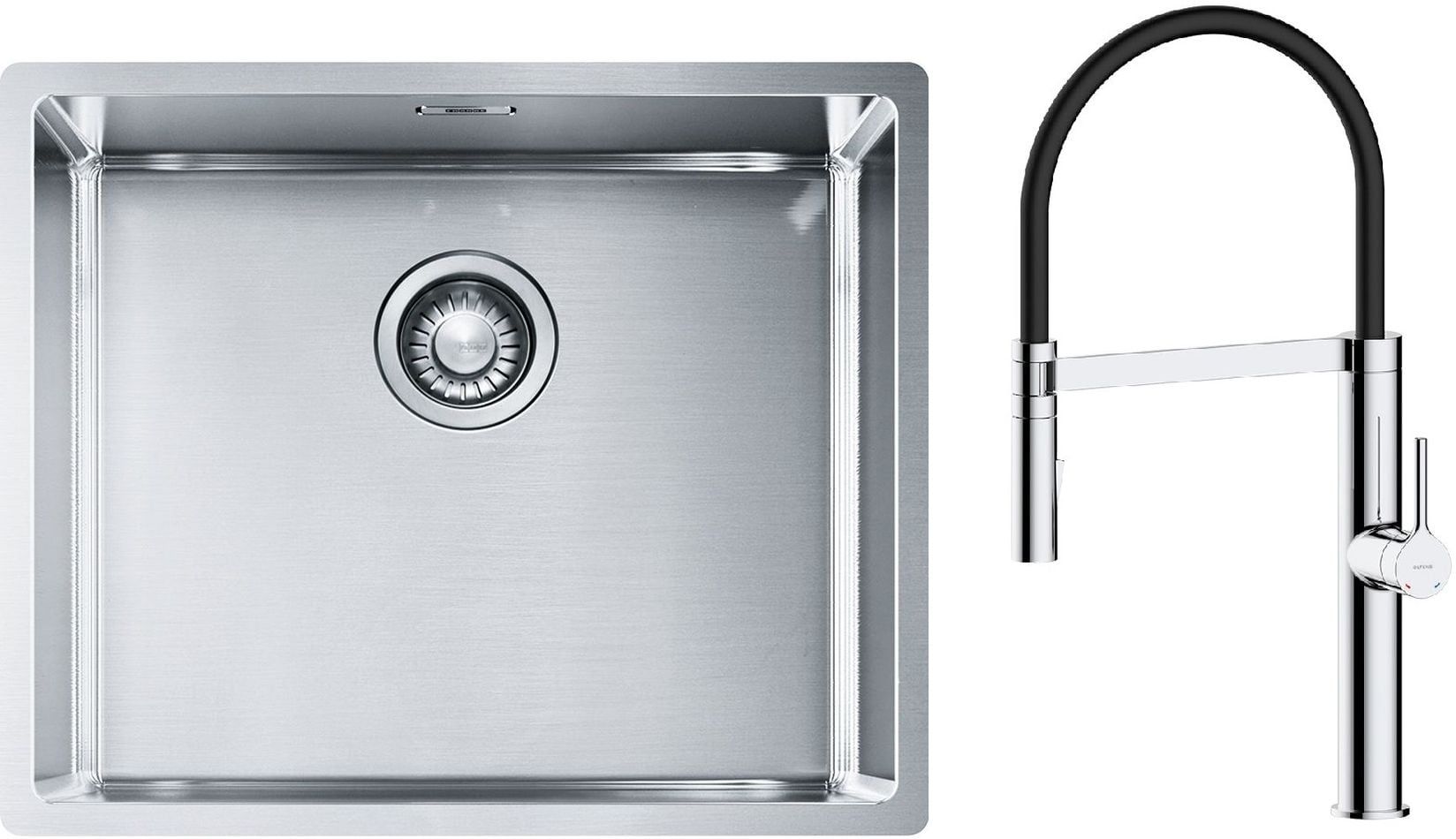 Set chiuveta din otel Franke Box 127.0453.656, baterie bucătărie Oltens Borga 35207100