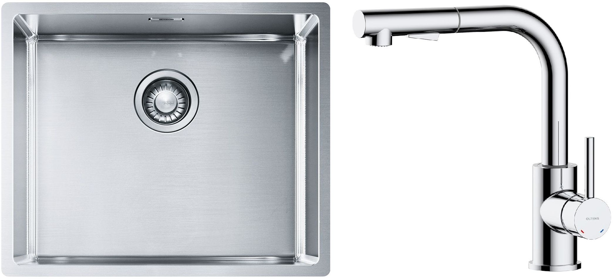 Set chiuveta din otel Franke Box 127.0453.656, baterie bucătărie Oltens Myvat 35205100