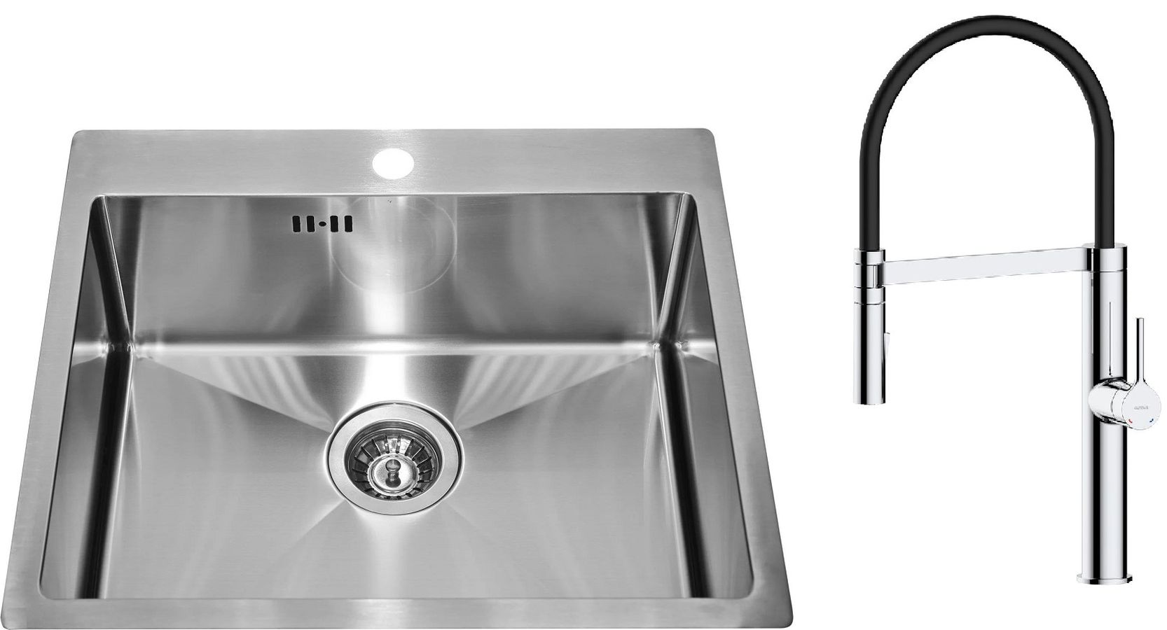 Set chiuveta din otel Alveus Concept 1124382, baterie bucătărie Oltens Borga 35207100