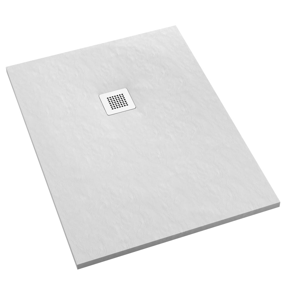 Schedpol Kalait White Stone cădiță de duș dreptunghiulară + capac mascare 170x80 cm alb 3.3113/B/ST-M2