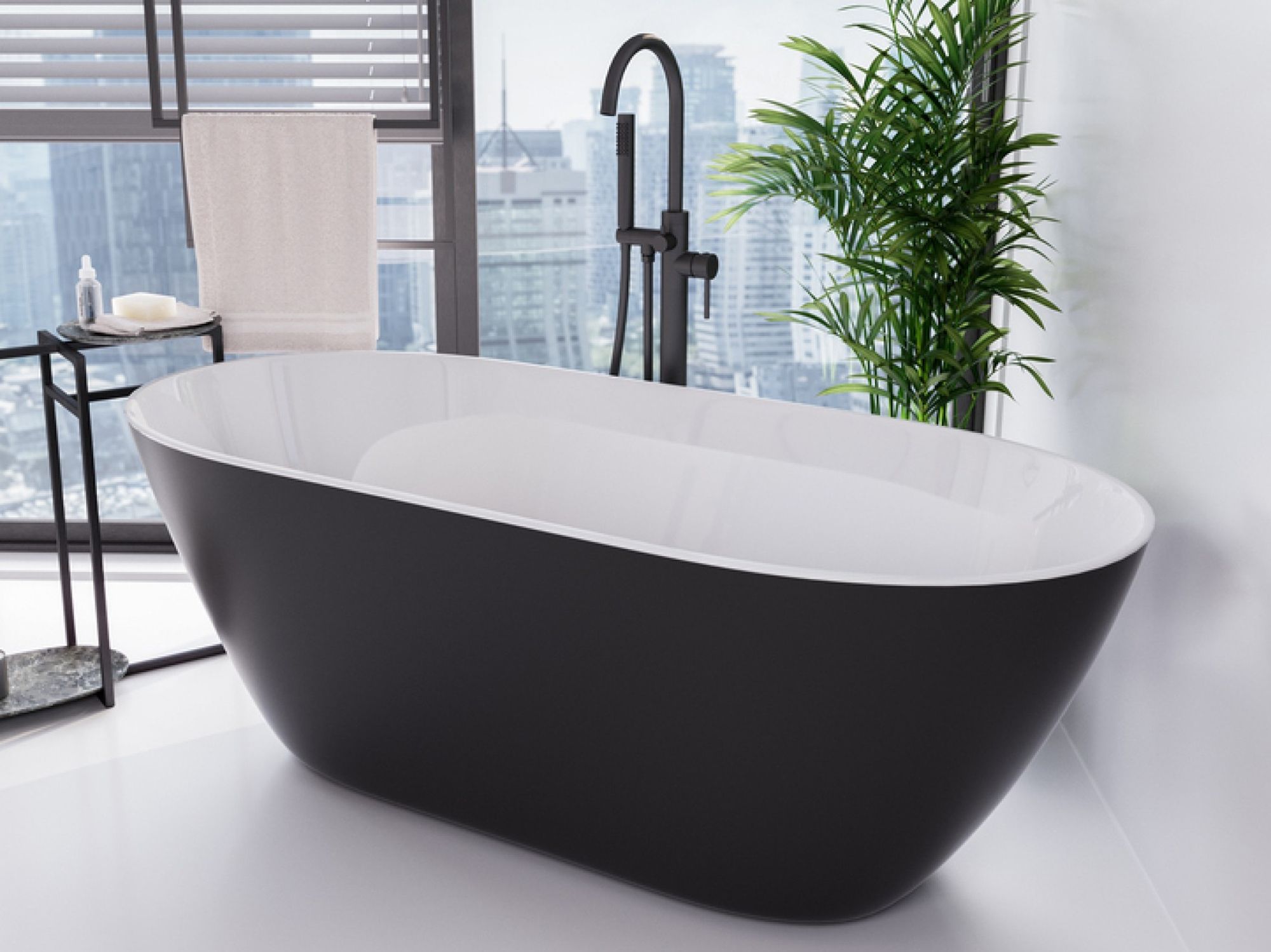 Besco Moya cadă freestanding 170x70 cm ovală bicolor #WMMC-170MKB