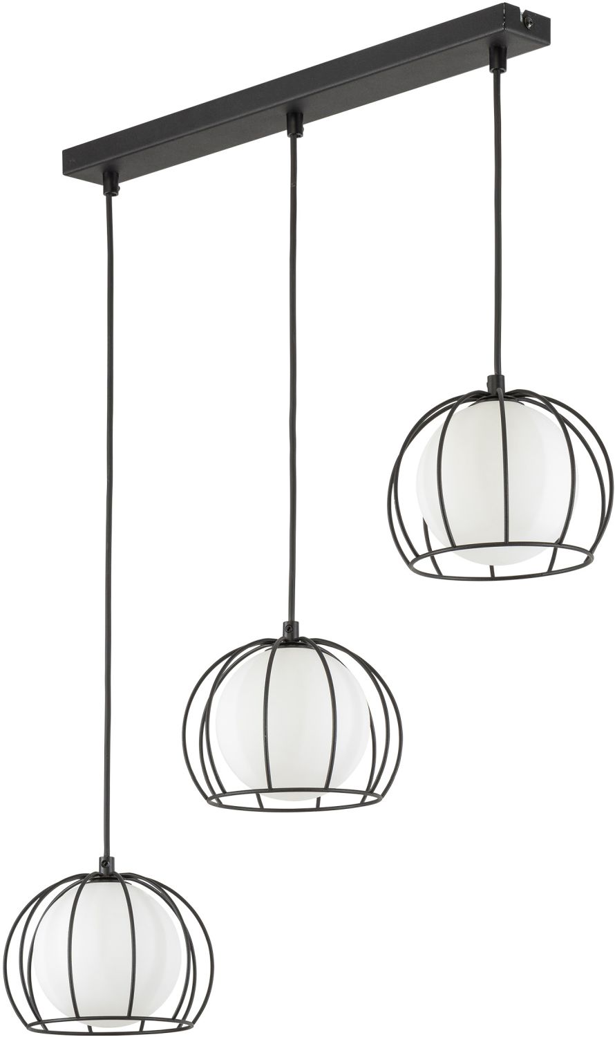 TK Lighting Beniamin lampă suspendată 3x6 W alb-negru 4813