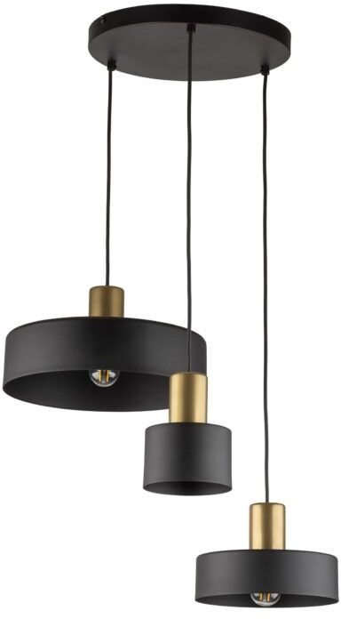 TK Lighting Alvaro lampă suspendată 3x15 W negru-auriu 5729