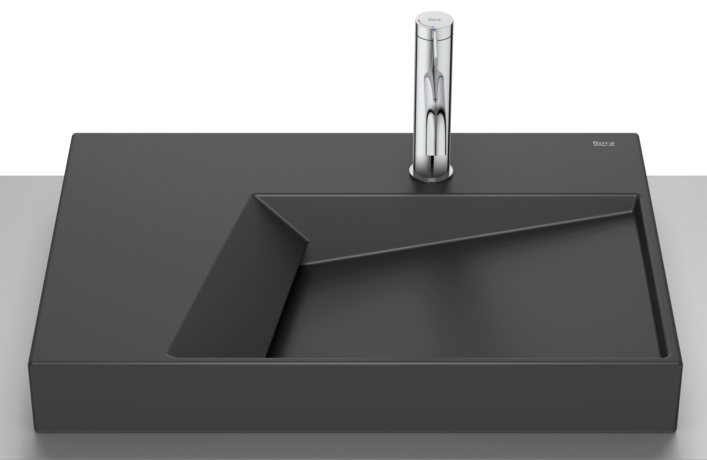 Roca Horizon lavoar 60x42 cm de blat negru A32727608B