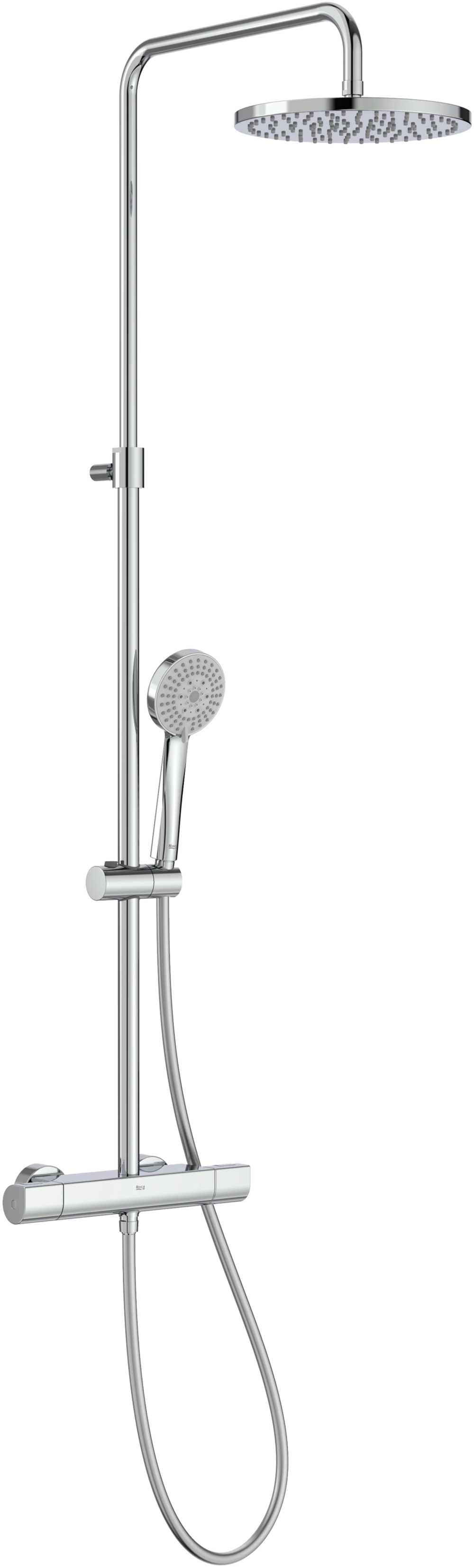 Roca Even-t Round set de duș perete cu termostat cu duș de ploaie crom A5A9A2EC00