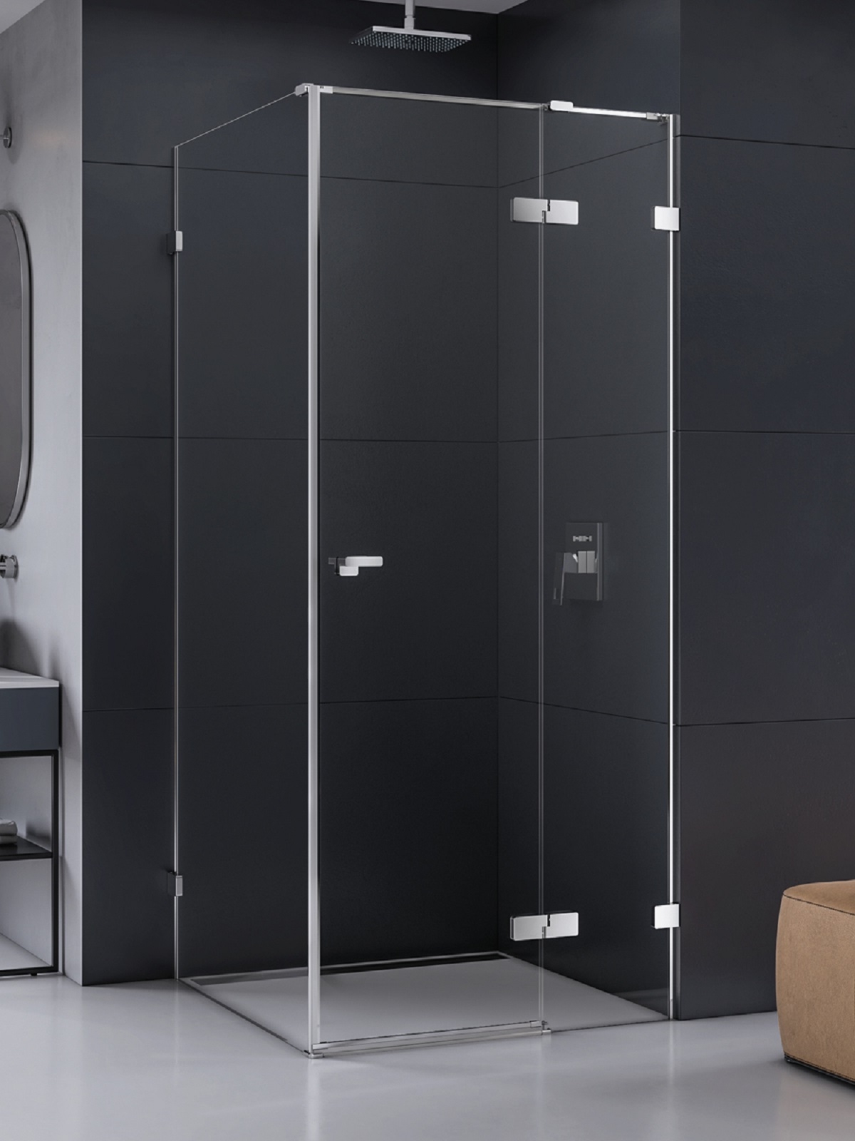 New Trendy Eventa cabină de duș 100x100 cm pătrat crom luciu/sticlă transparentă EXK-4513