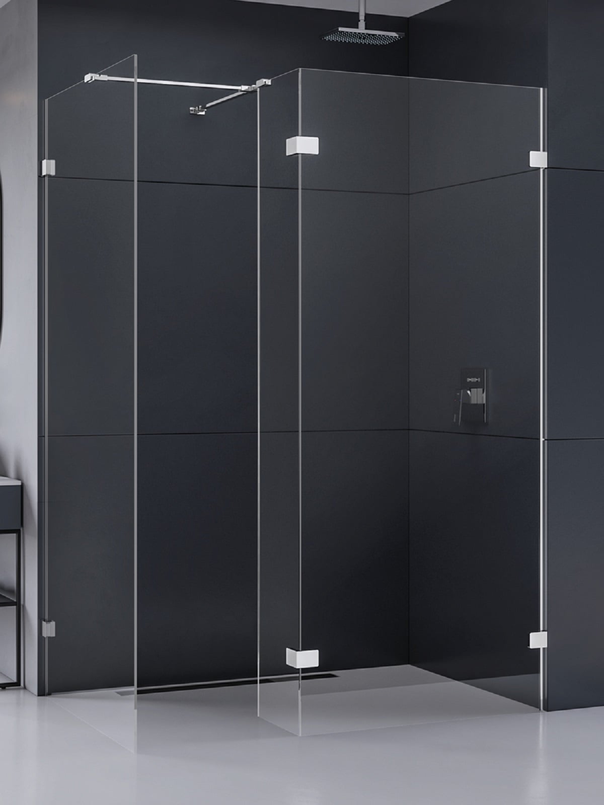 New Trendy Eventa perete cabină de duș walk-in 90 cm crom luciu/sticla transparentă EXK-4644