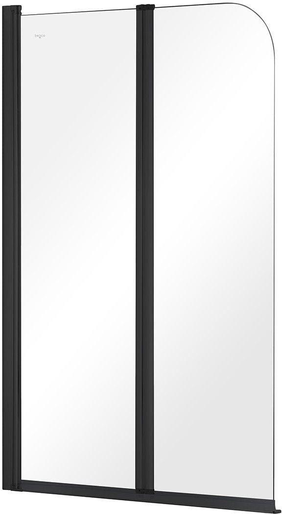 Besco Prime Black paravan cadă 90 cm două piese negru mat/sticlă transparentă PNPB-2S
