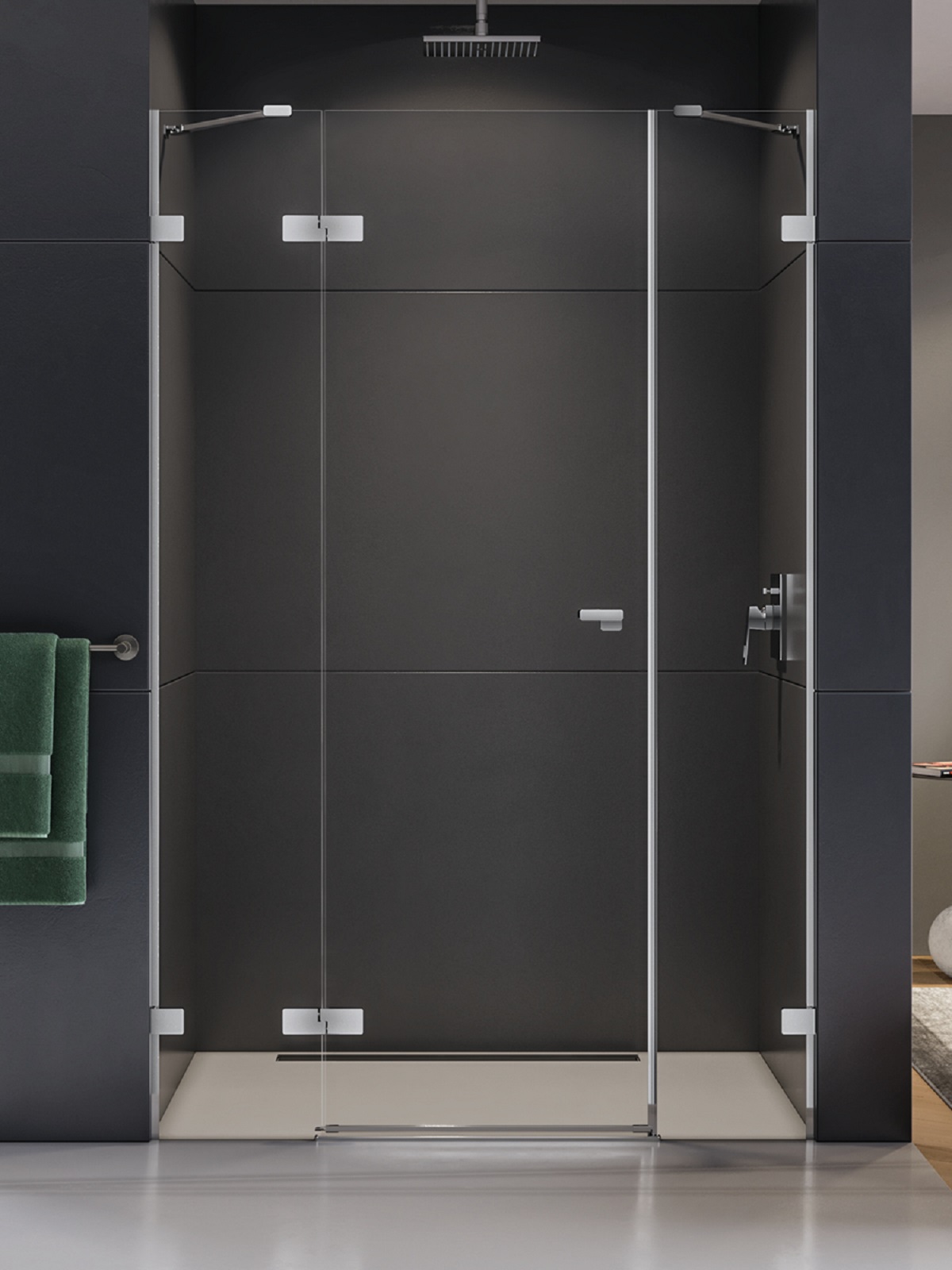 New Trendy Eventa uși de duș 130 cm înclinabilă crom luciu/sticlă transparentă EXK-4462