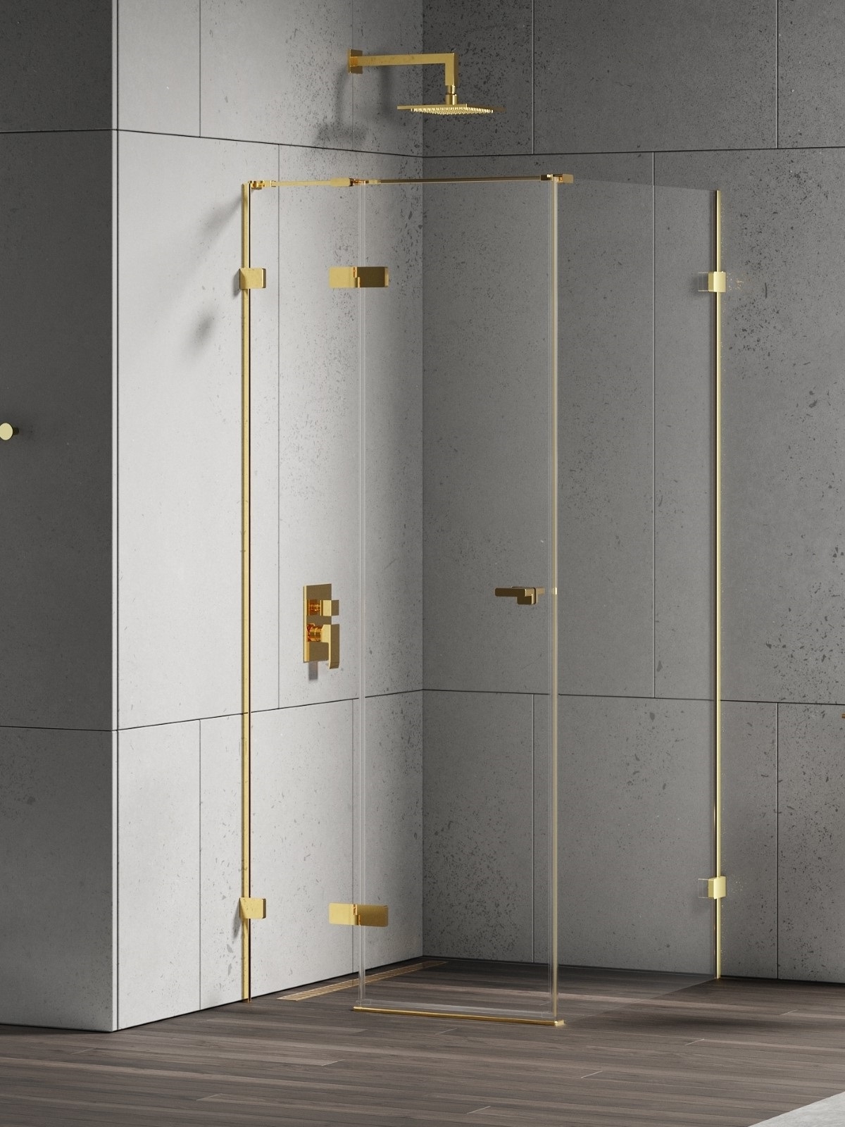 New Trendy Eventa Gold Shine cabină de duș 120x90 cm dreptunghiular auriu luciu/sticlă transparentă EXK-4715
