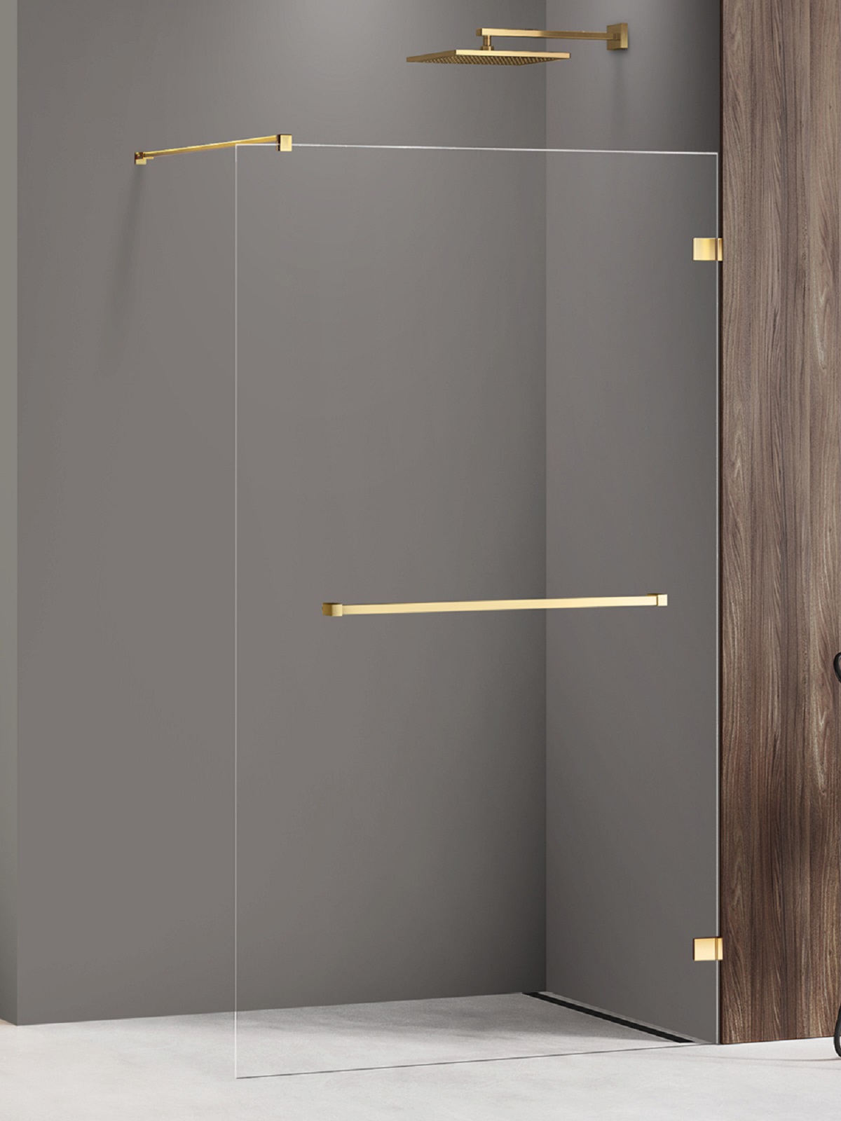 New Trendy Avexa Gold Shine perete cabină de duș walk-in 50 cm auriu luciu/sticla transparentă EXK-7066