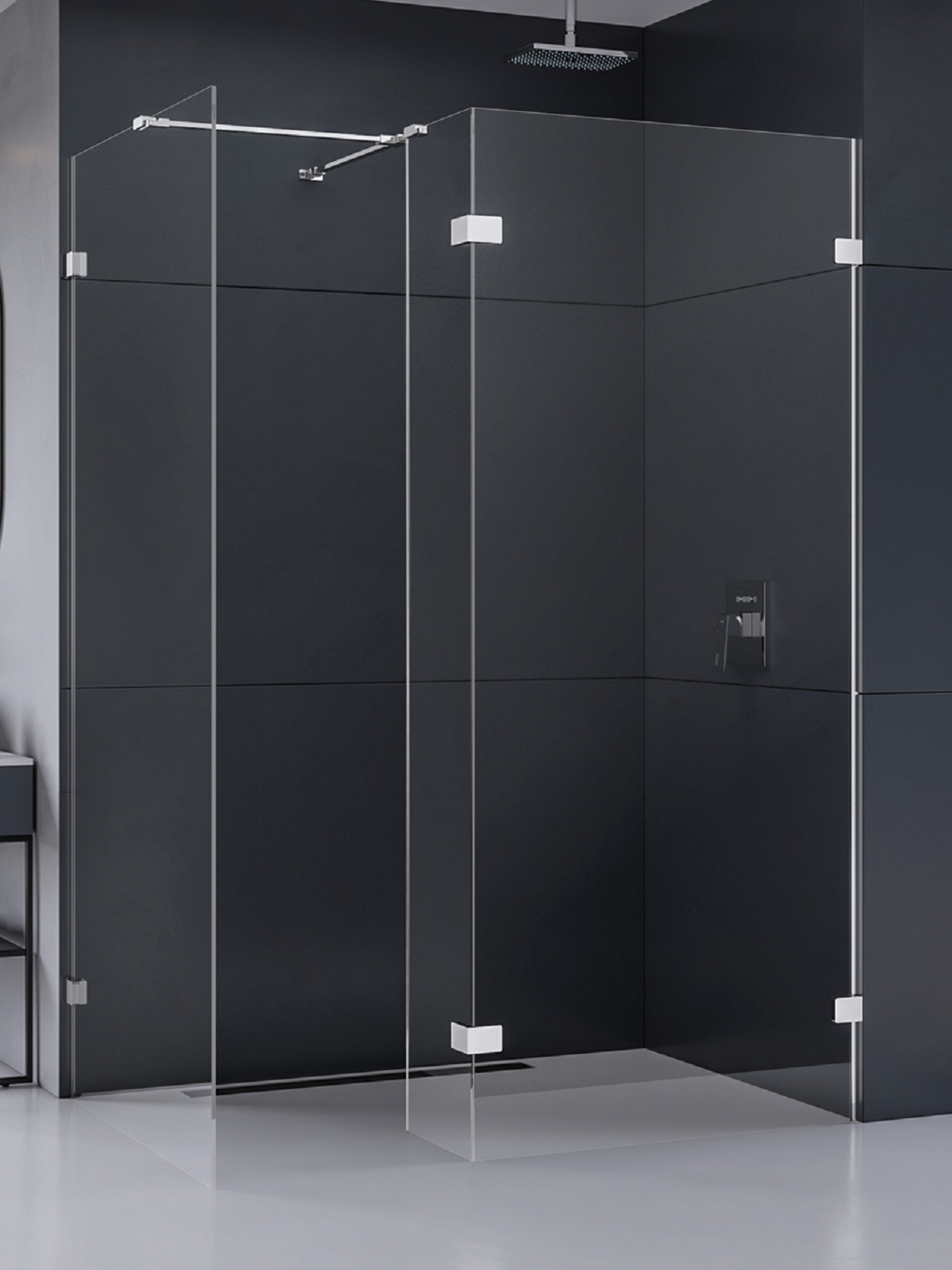 New Trendy Eventa perete cabină de duș walk-in 100 cm crom luciu/sticla transparentă EXK-4645