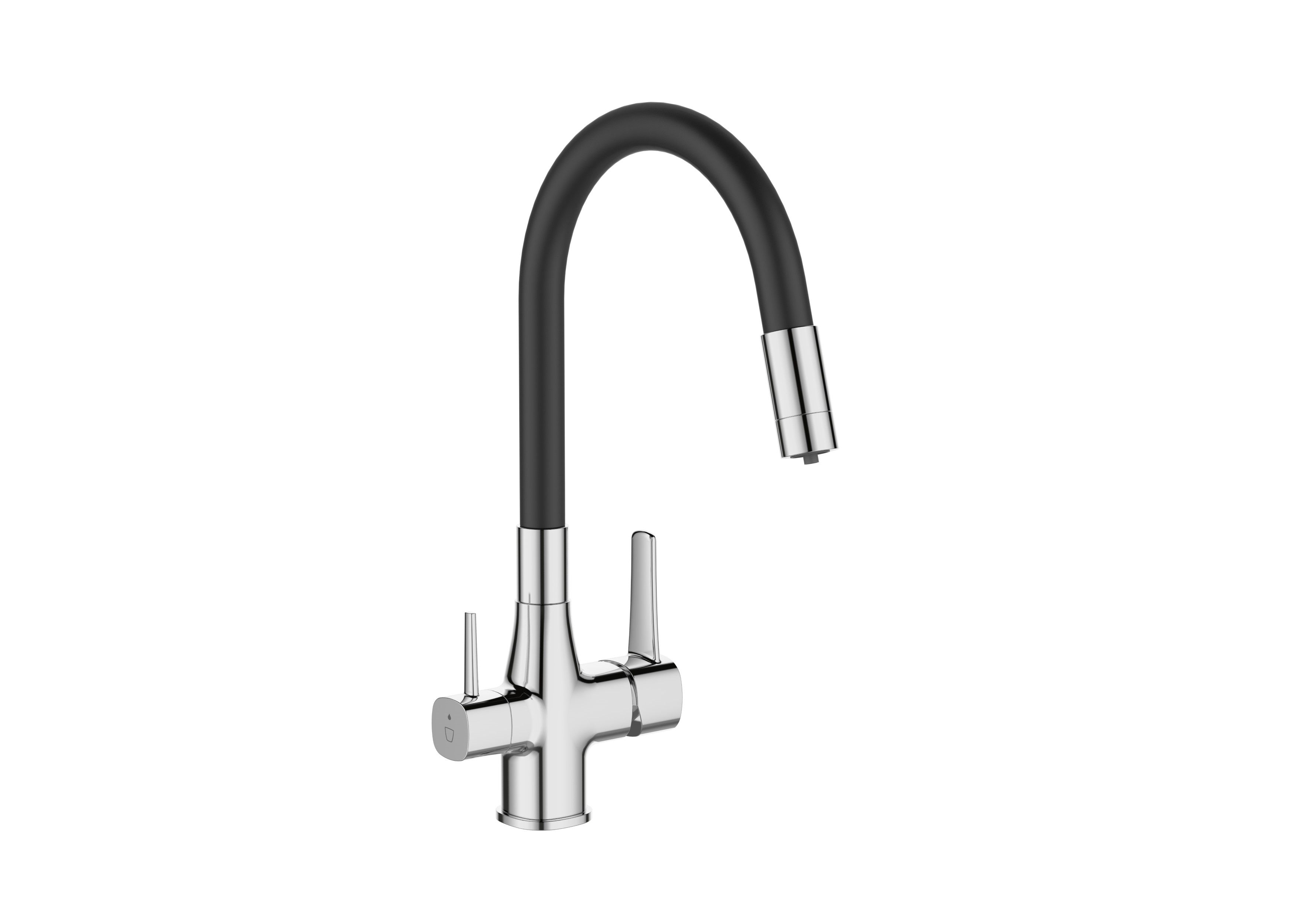 Invena Glamour baterie de bucatarie cu filtru pe picior crom BZ02F08