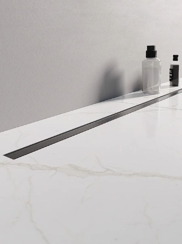 New Trendy Visio Slim Gunmetal Brushed rigolă liniară 90 cm OL-0094