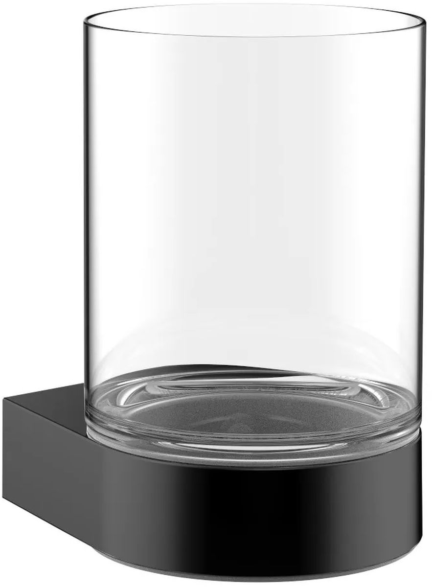 Emco Flow cană pentru spălat dinți negru-transparent 272013300