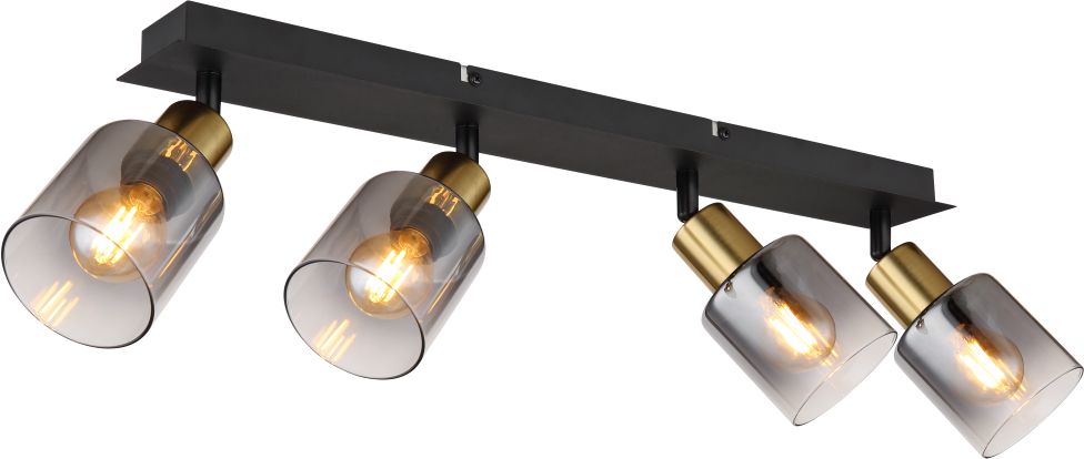 Globo Lighting Hollys lampă de tavan 4x40 W negru-auriu 54310-4