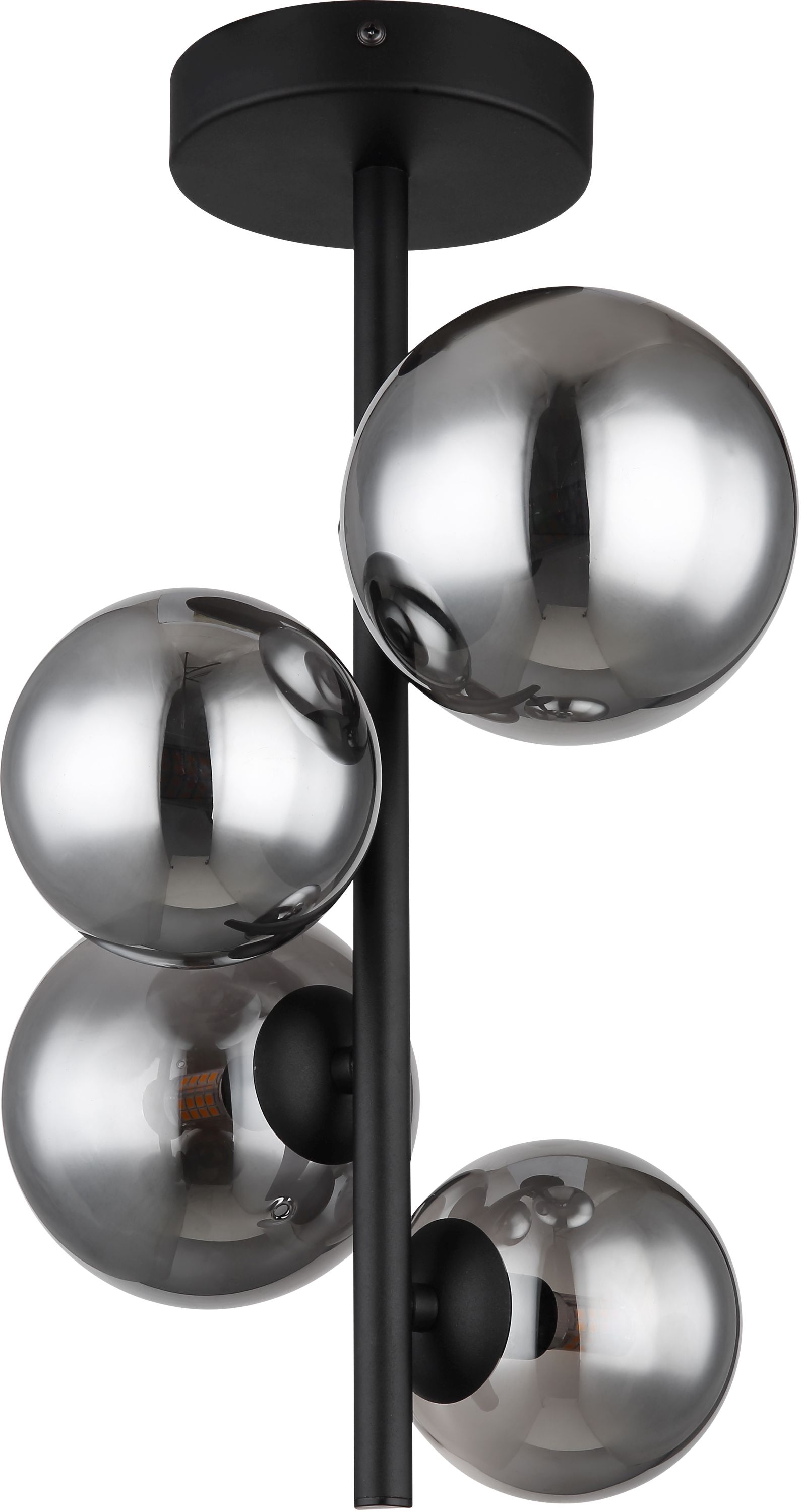 Globo Lighting Riha lampă de tavan 4x3.5 W negru-fumuriu 56133-4D