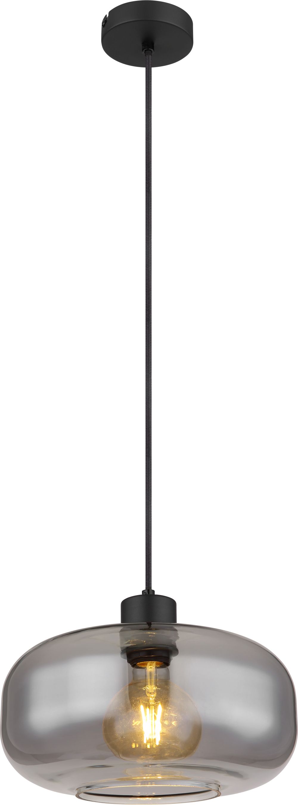 Globo Lighting Giuseppe lampă suspendată 1x40 W negru-fumuriu 15566H