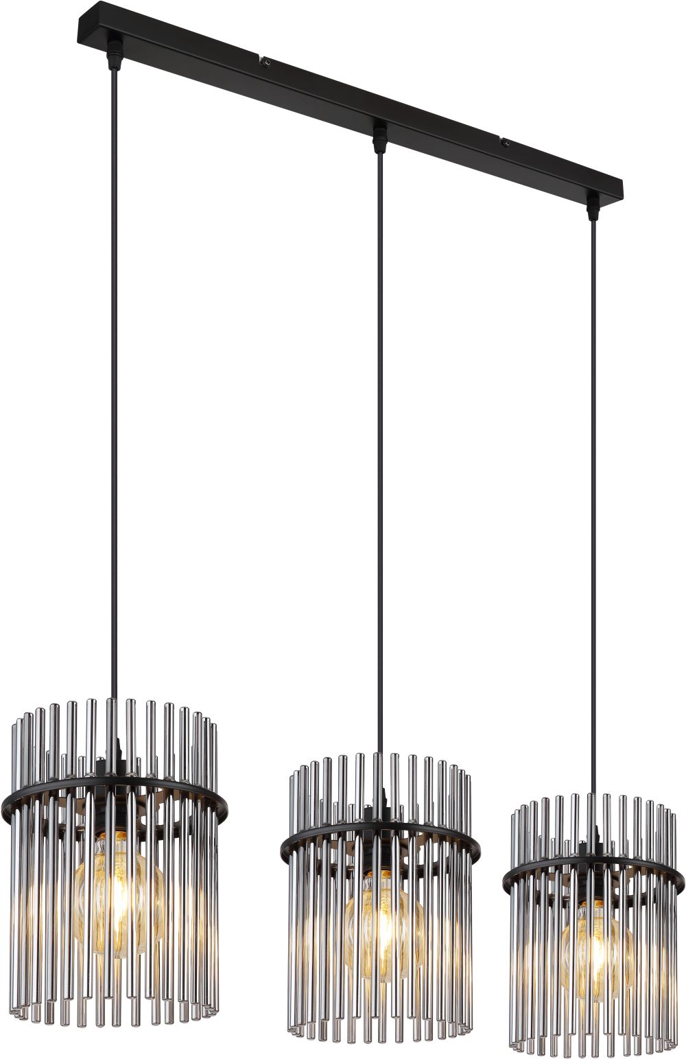 Globo Lighting Gorley lampă suspendată 3x60 W negru-fumuriu 15698-3H