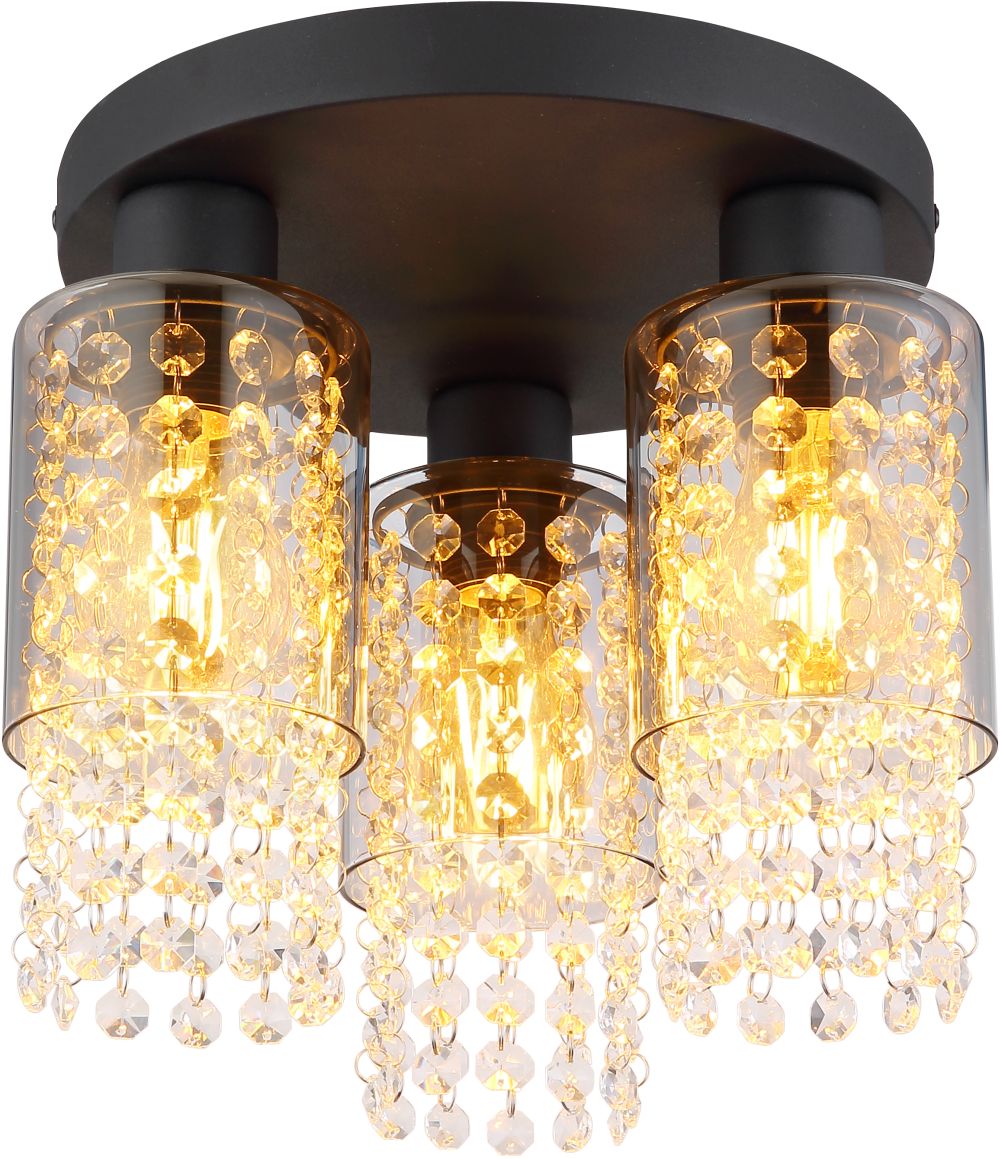 Globo Lighting Backey lampă de tavan 3x40 W negru-fumuriu 15799-3D