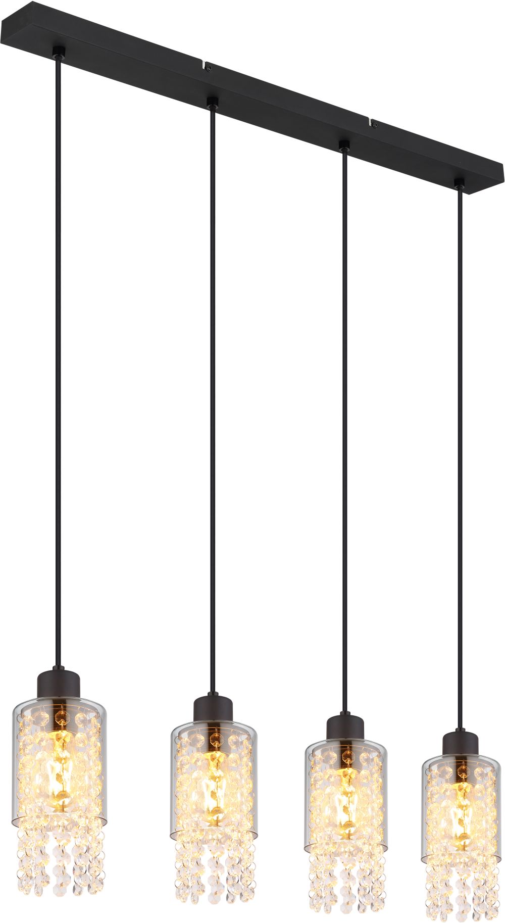 Globo Lighting Backey lampă suspendată 4x40 W negru-fumuriu 15799-4H
