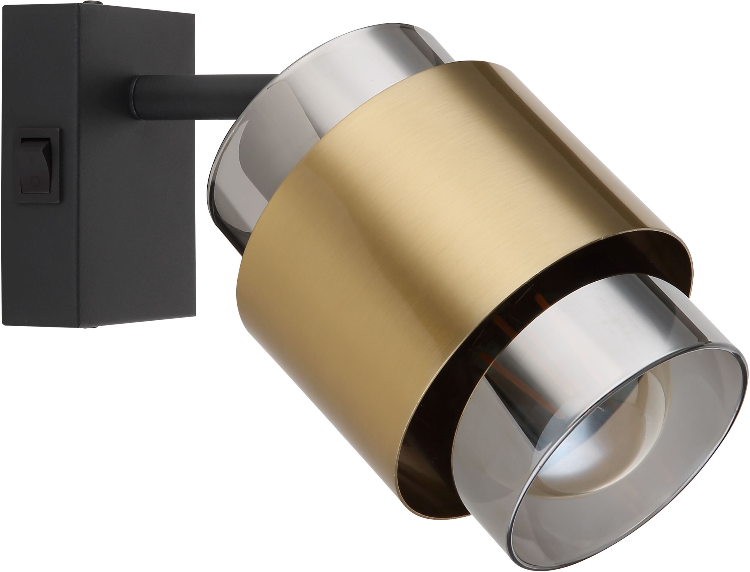 Globo Lighting Milley lampă de perete 1x40 W negru-alamă-fumuriu 15560-1